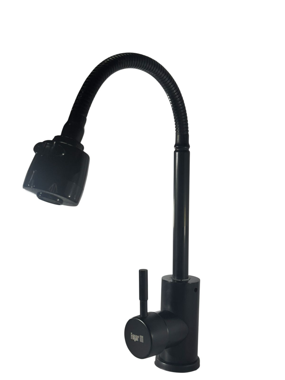 MONOCONTROL LAVAPLATOS•CUELLO FLEXIBLE DOS CHORROS•NEGRO•ACERO INOXIDABLE