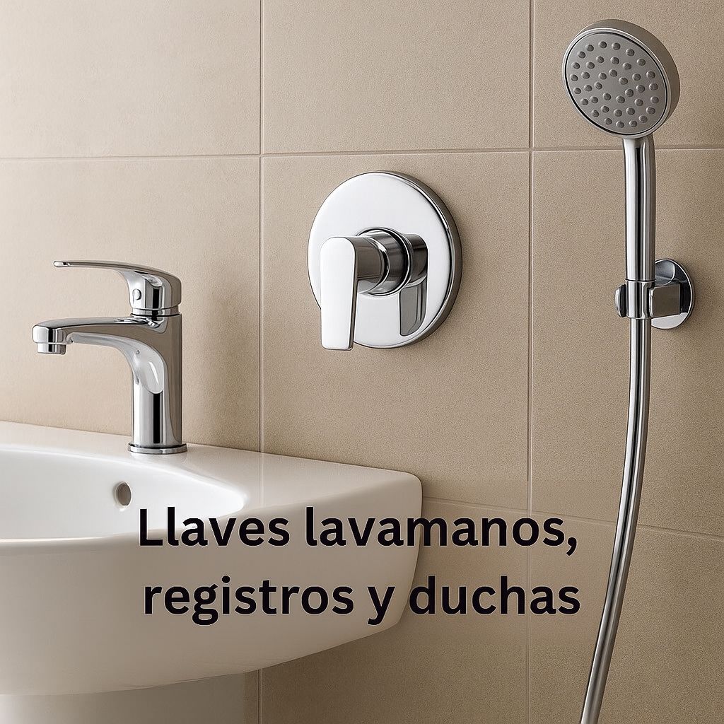 llaves lavamanos, registro y duchas