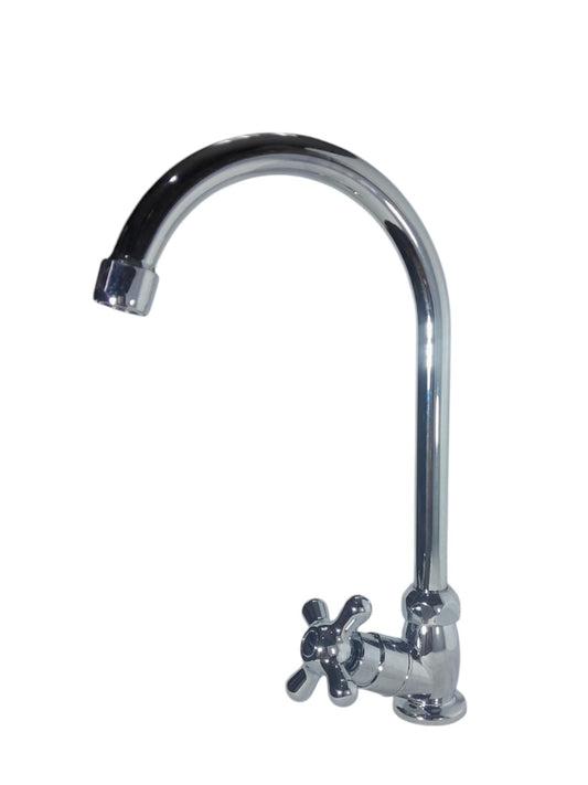 LLAVE LAVAPLATOS CROMADA SENCILLA
•METALICA
•MANIJA TIPO CRUCETA
•CUELLO CISNE
•CROMADA
•ATLANTIS