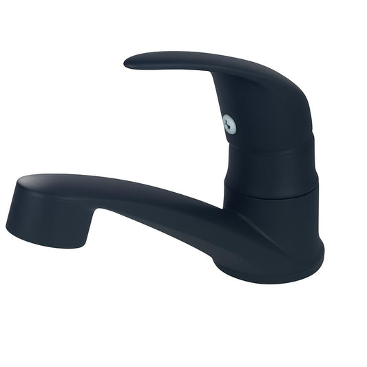 LLAVE LAVAMANOS SENCILLA
•EN ABS
•ACABADO NEGRO MATE
•MANIJA TIPO PALANCA
•D´TURIN