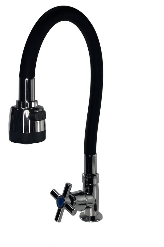 LLAVE LAVAPLATOS SENCILLA
•CUELLO FLEXIBLE ENCAUCHETADO
•CABEZAL 2 CHORROS
•CUERPO ABS
•MANIJA TIPO PALANCA
•UNIFER